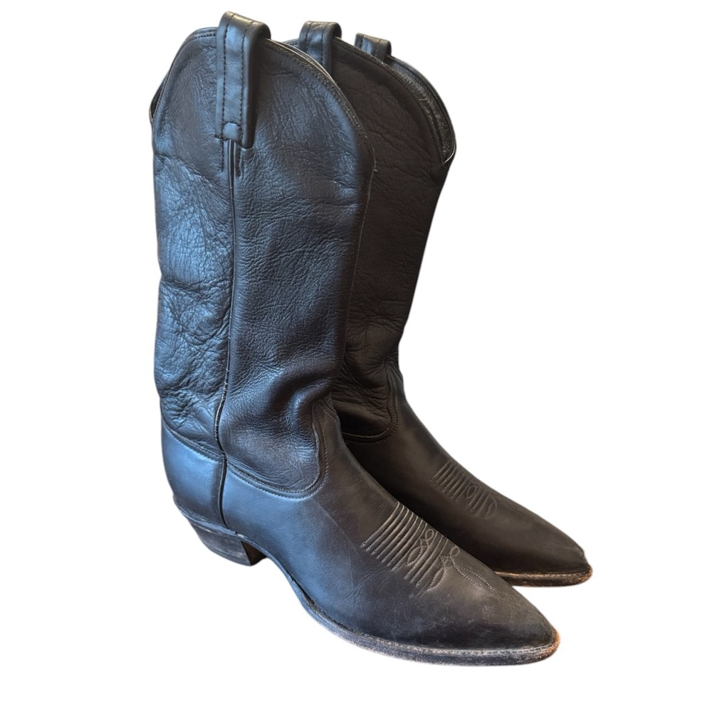 Tony Lama Women's Vaquero Cowboy Black Leather Boots 1016L​​